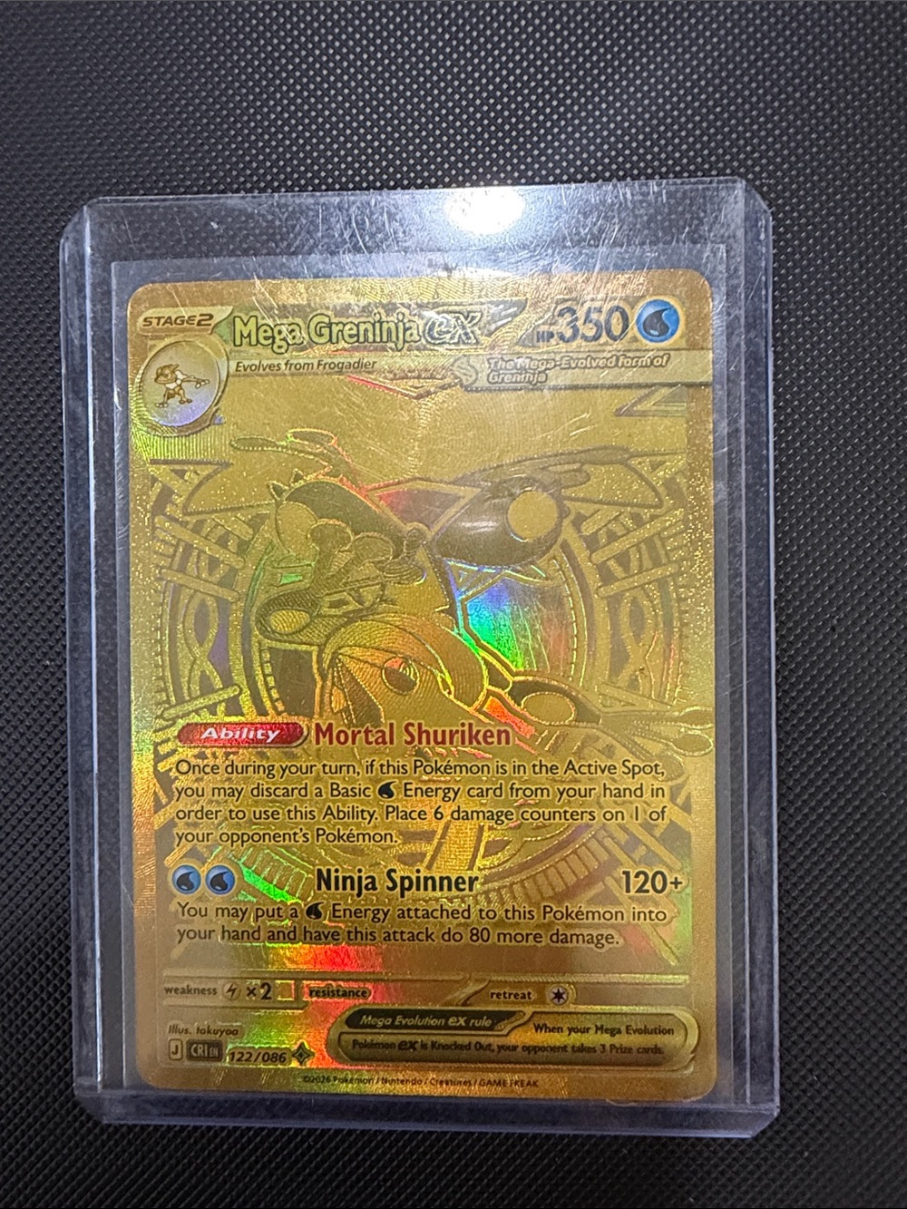 Pokemon Mega Greninja GX Gold Holographic Card - Gold